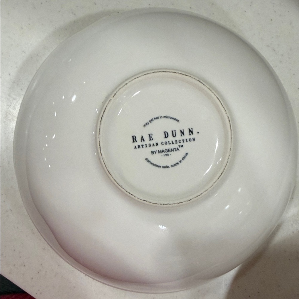 Rae Dunn Artisan Collection White ceramic Bowls with “stir” and “blend” labels - Picture 3 of 3